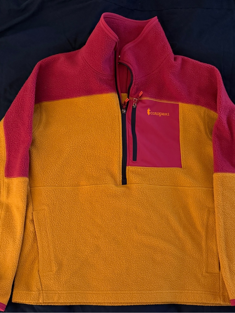 Cotopaxi Women’s Colorblock Fleece Pullover Jacket - Pink & Mustard